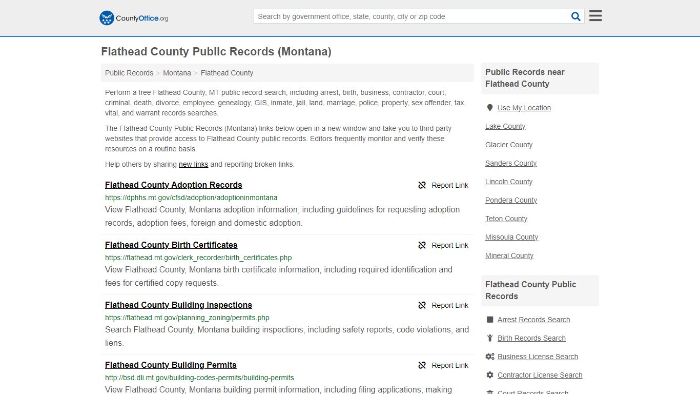 Public Records - Flathead County, MT (Business, Criminal, GIS, Property ...